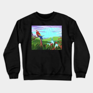 Scarlet Macaw, Exotic Bird of Paradise Crewneck Sweatshirt